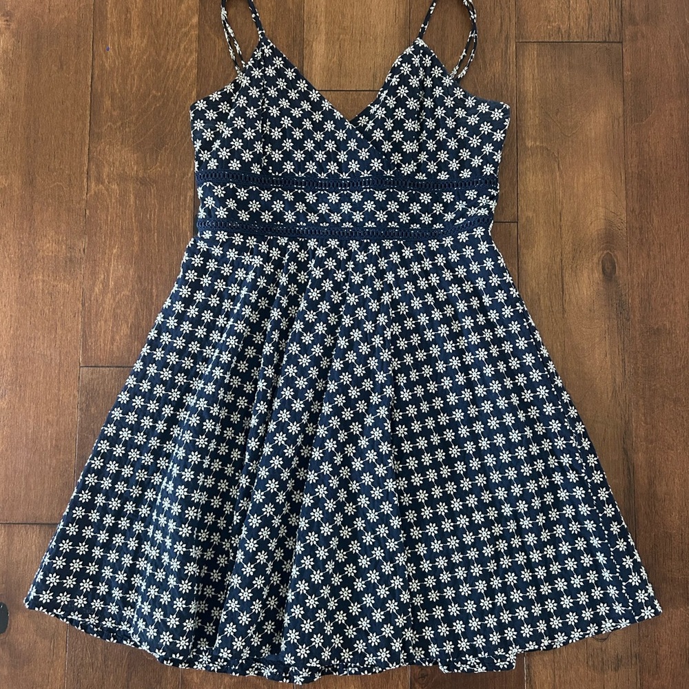 Navy Blue Floral Dress
